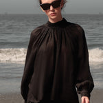 Verse Top - Noir Tissue Linen - Heidi Merrick