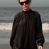 Verse Top - Noir Tissue Linen - Heidi Merrick