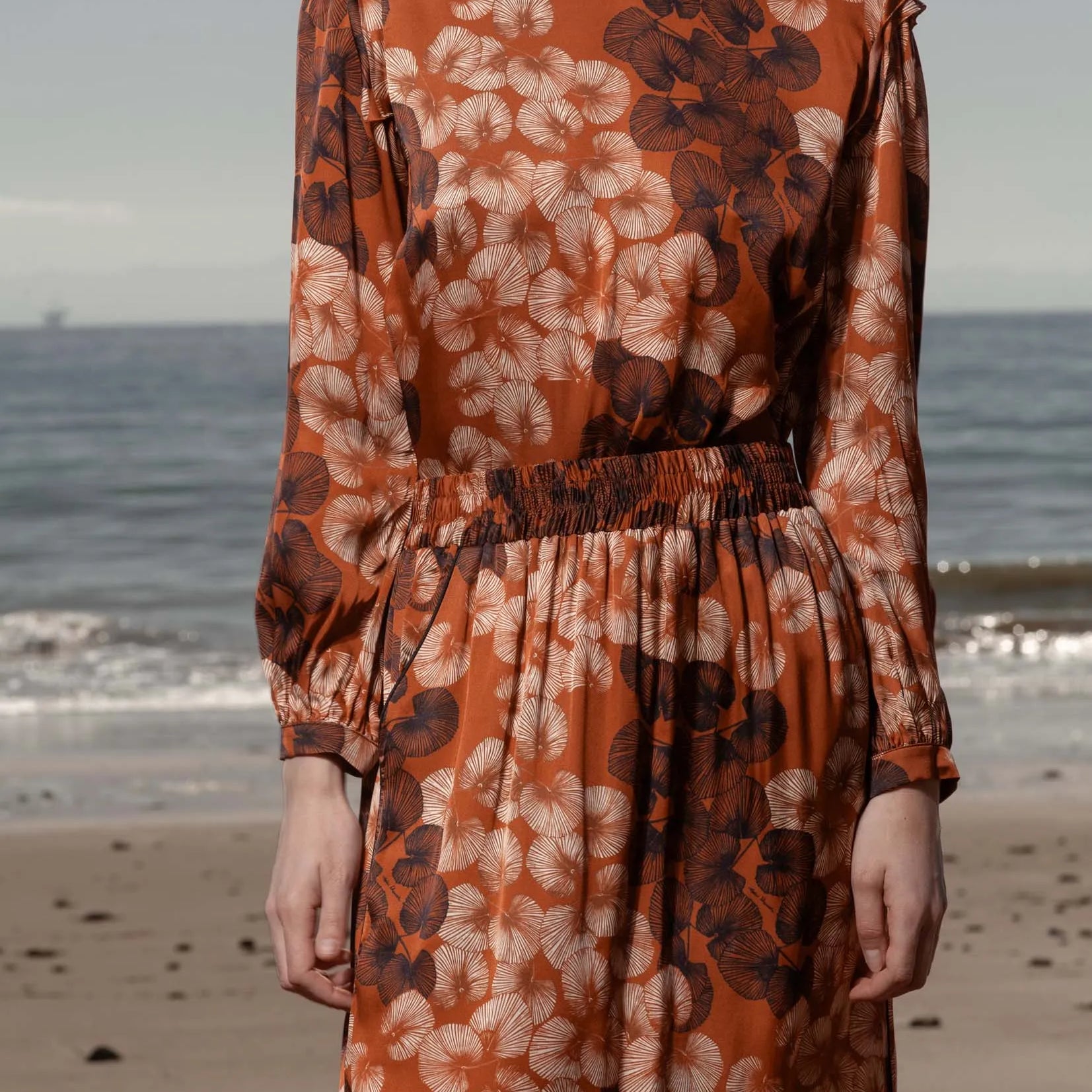 Maeve Skirt - Chalked Palm - Heidi Merrick