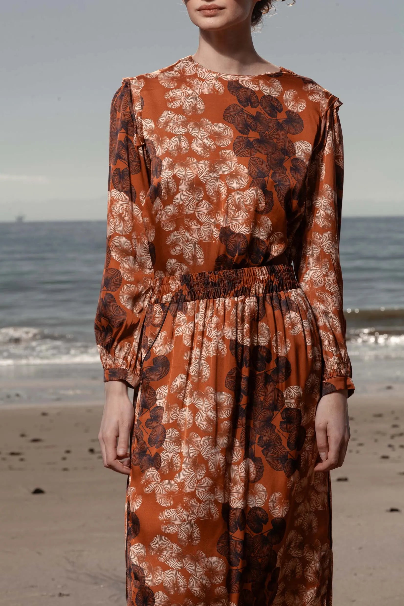 Maeve Skirt - Chalked Palm - Heidi Merrick