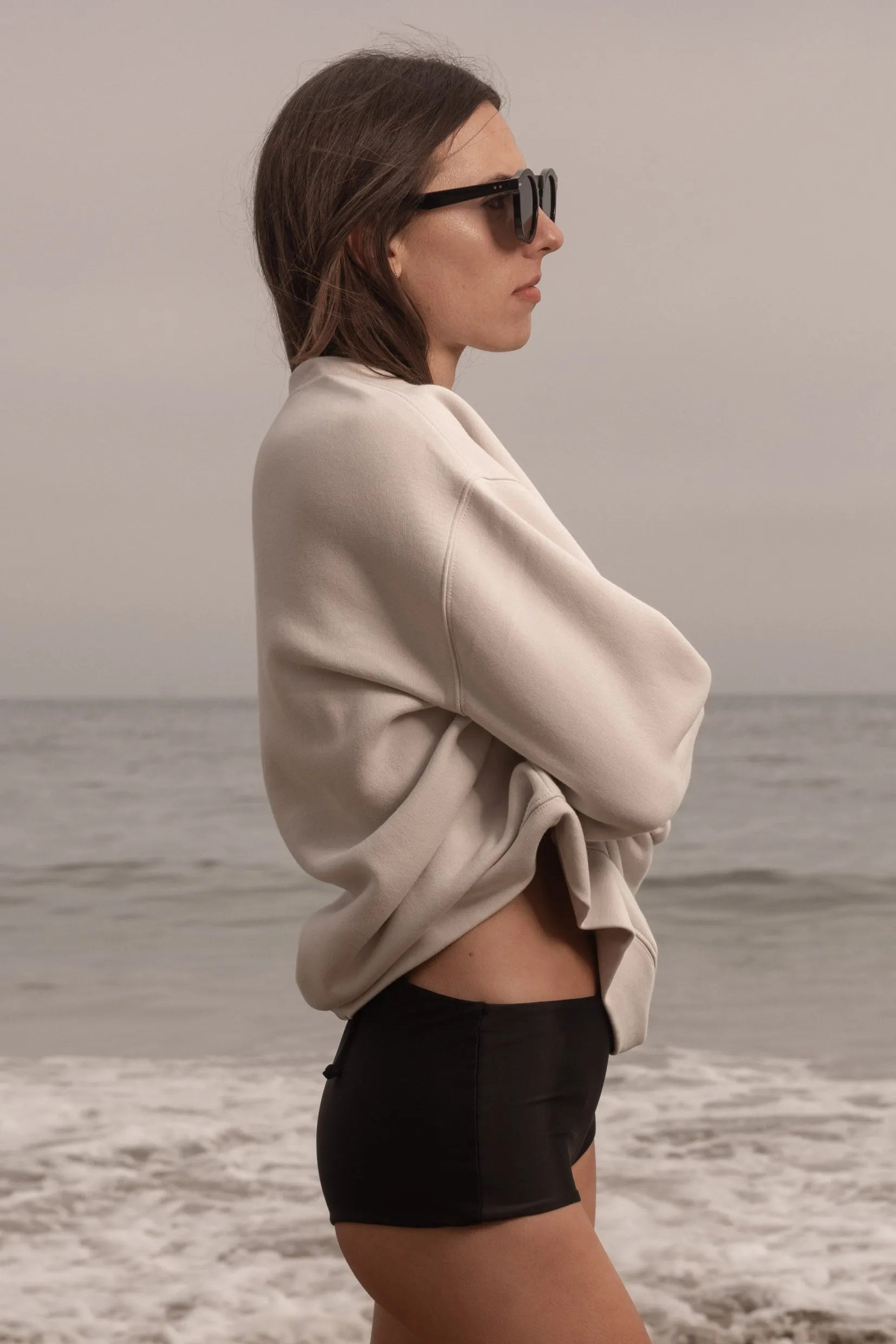 SRF LA Unisex Crewneck - Black on Cream - Heidi Merrick