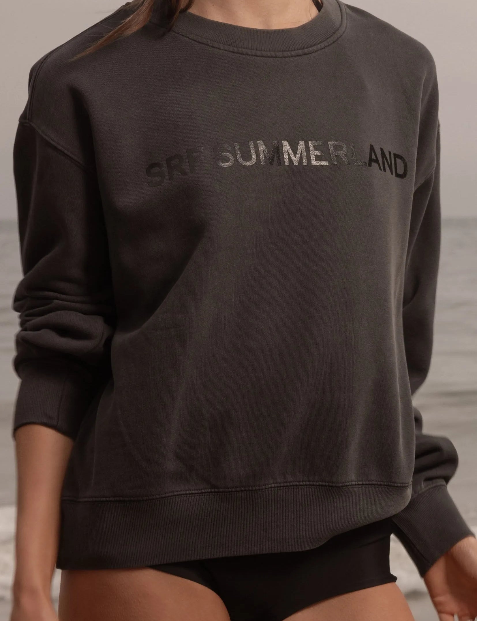 SRF SUMMERLAND Classic Crewneck - Faded Black - Heidi Merrick