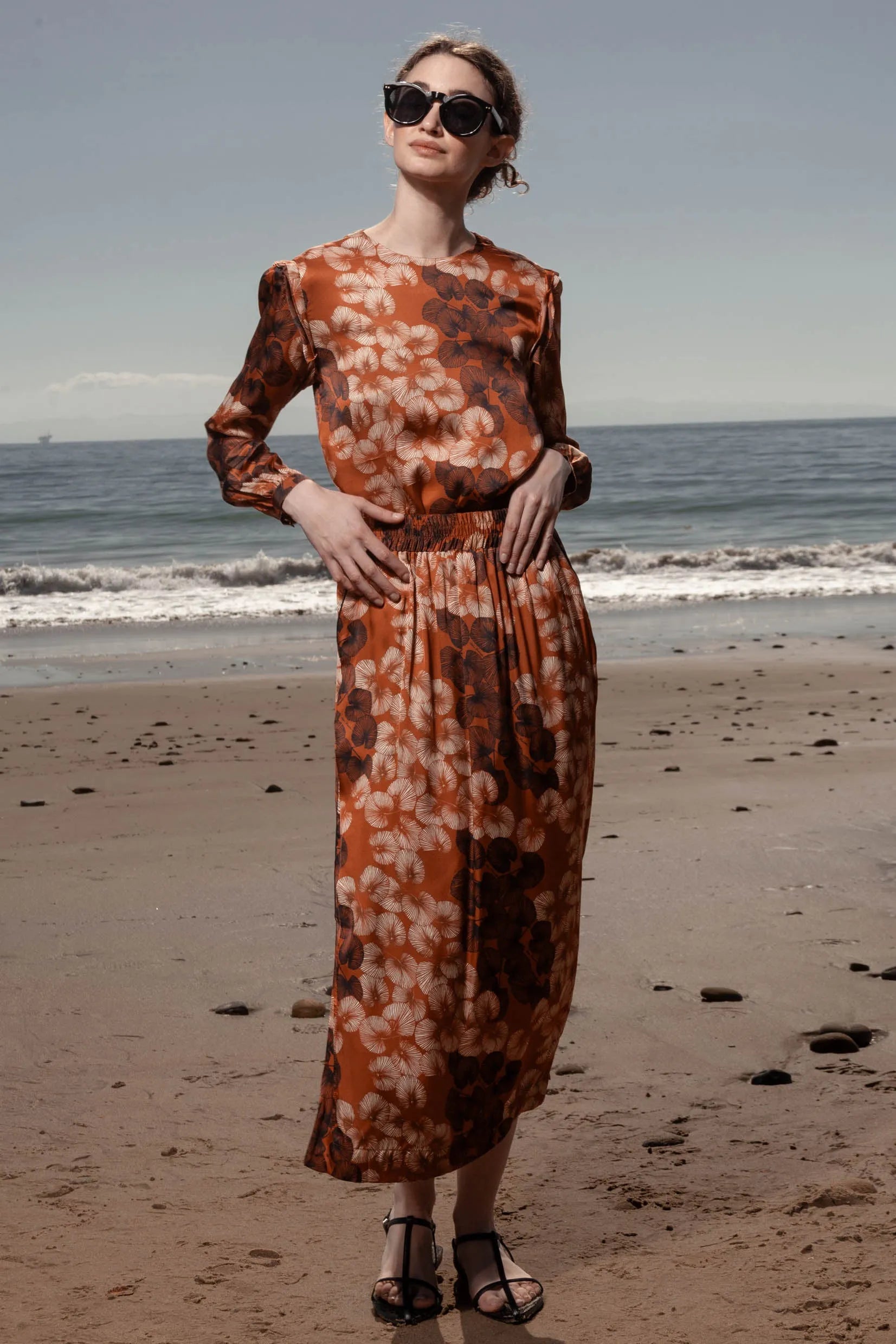 Maeve Skirt - Chalked Palm - Heidi Merrick