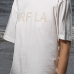 SRF LA Mustache Tee - Antique Cream on White - Heidi Merrick
