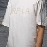 SRF LA Mustache Tee - Antique Cream on White - Heidi Merrick