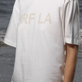 SRF LA Mustache Tee - Antique Cream on White - Heidi Merrick