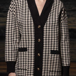 Fanny Cardigan - Ivory Houndstooth - Heidi Merrick