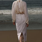 Geometry Skirt -Cream Linen - Heidi Merrick