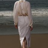 Geometry Skirt -Cream Linen - Heidi Merrick