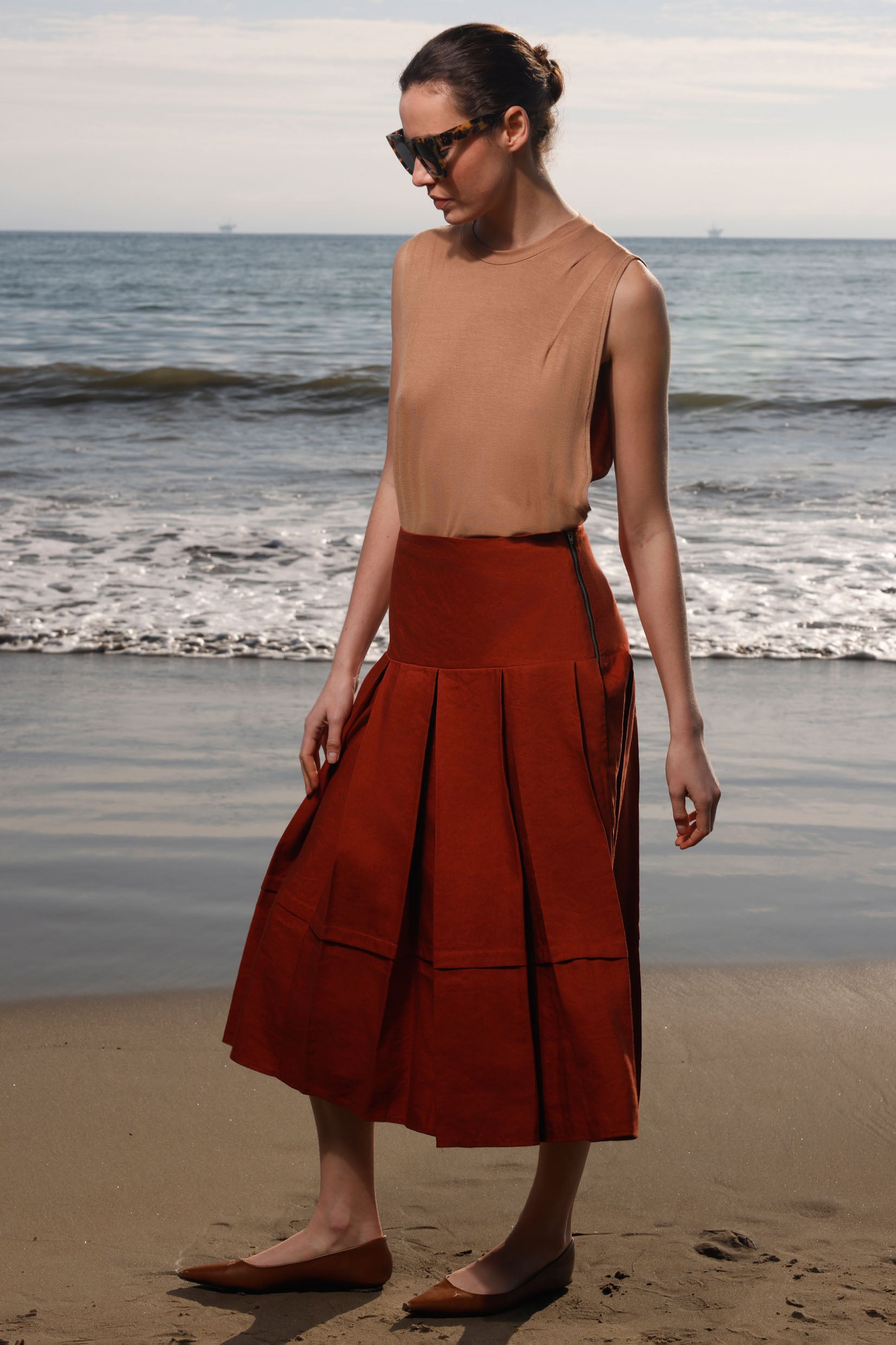Contessa Skirt - Sienna Silk & Hemp - Heidi Merrick