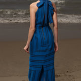 Aurora Dress - Blue Moroccan Stripe
