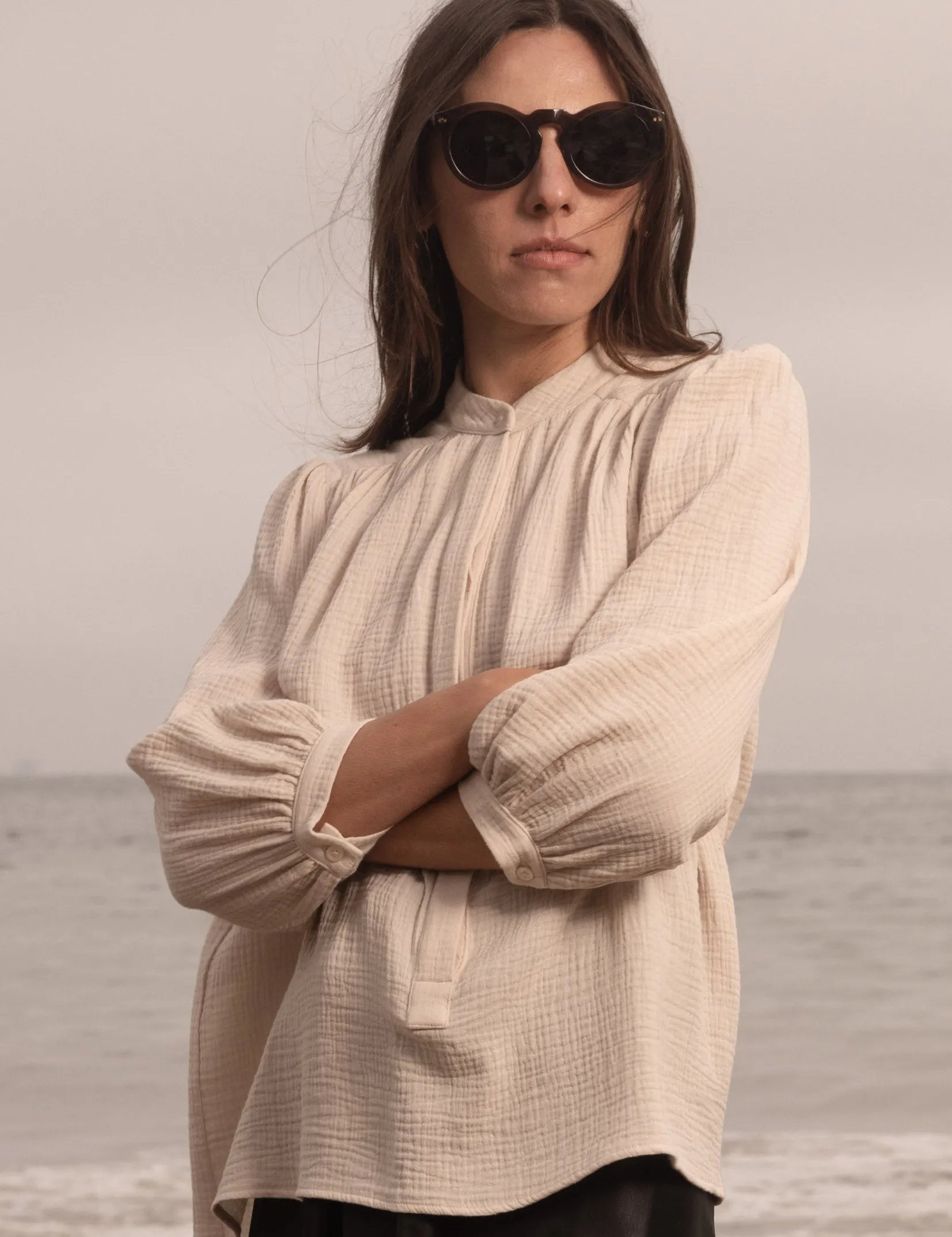 Marish Top - Dun Gauze - Heidi Merrick