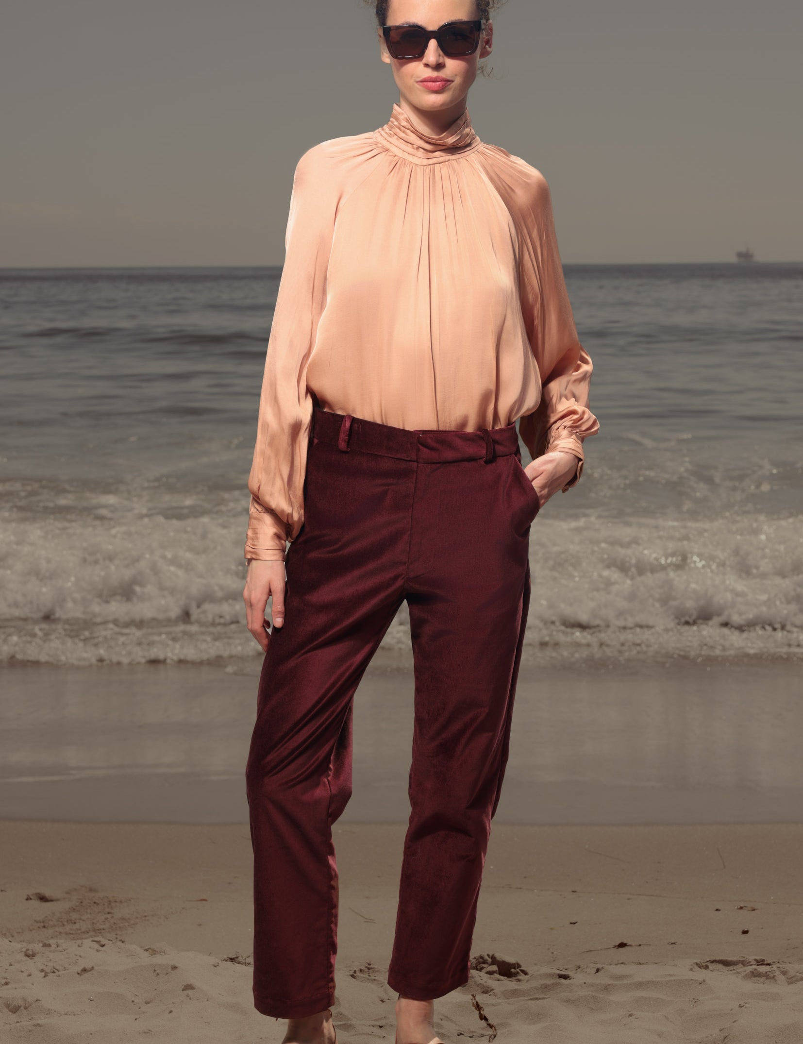 Bruno Pant - Burgundy Velvet
