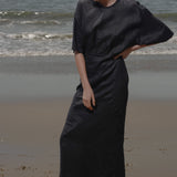 Fauna Dress - Black Linen - Heidi Merrick