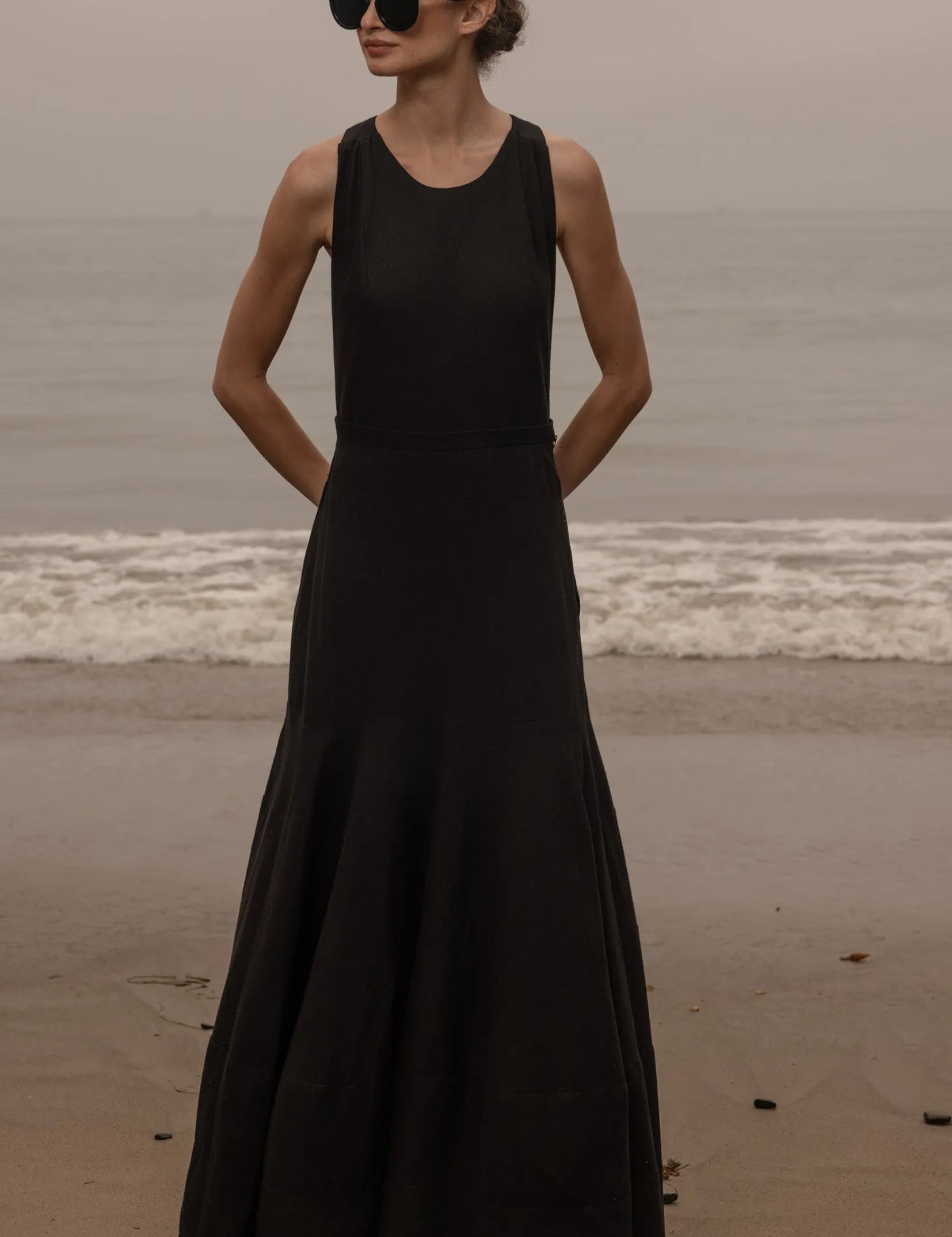 Windsor Gown - Noir Silk Noil - Heidi Merrick