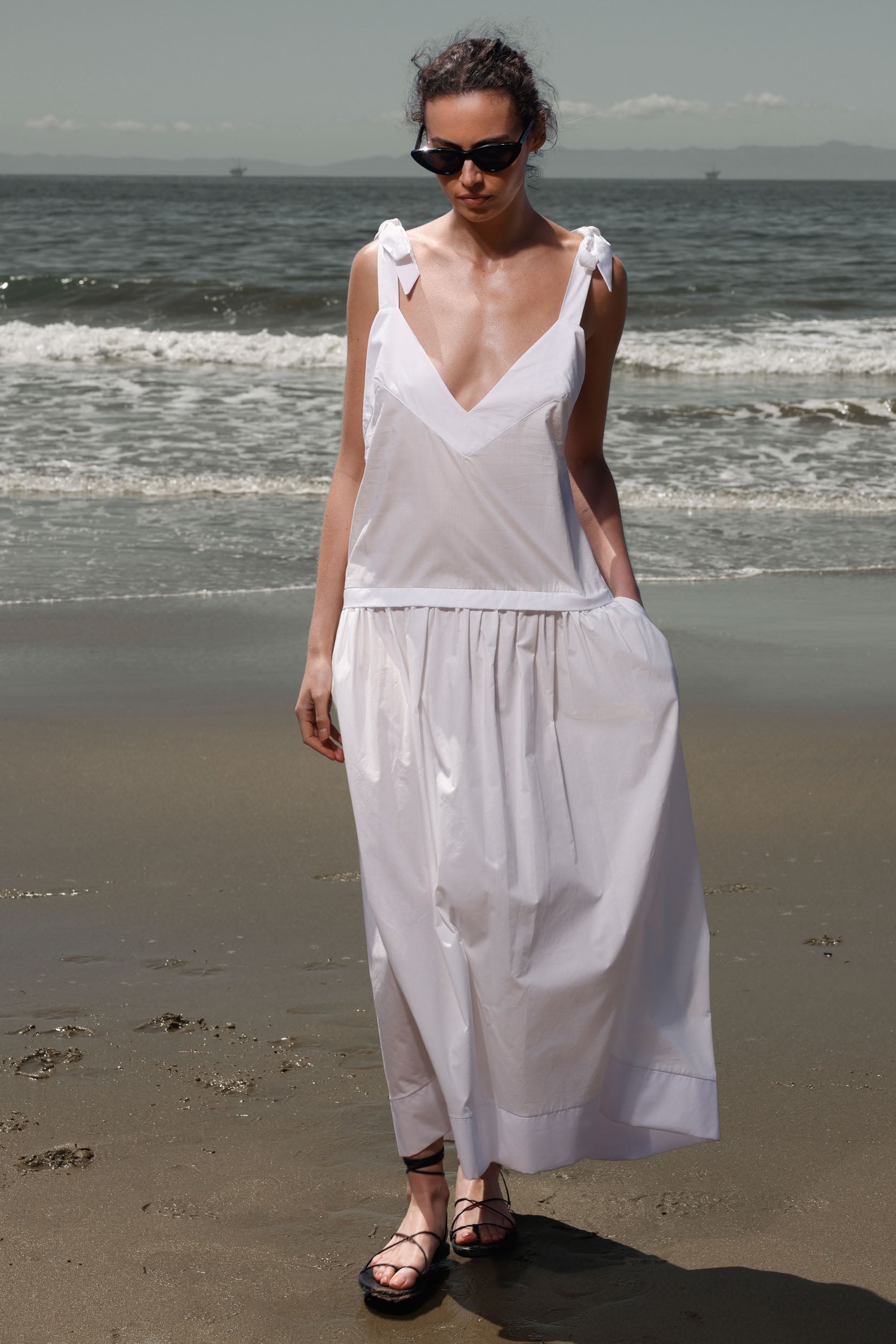 Ballerine Dress - White Shirting - Heidi Merrick