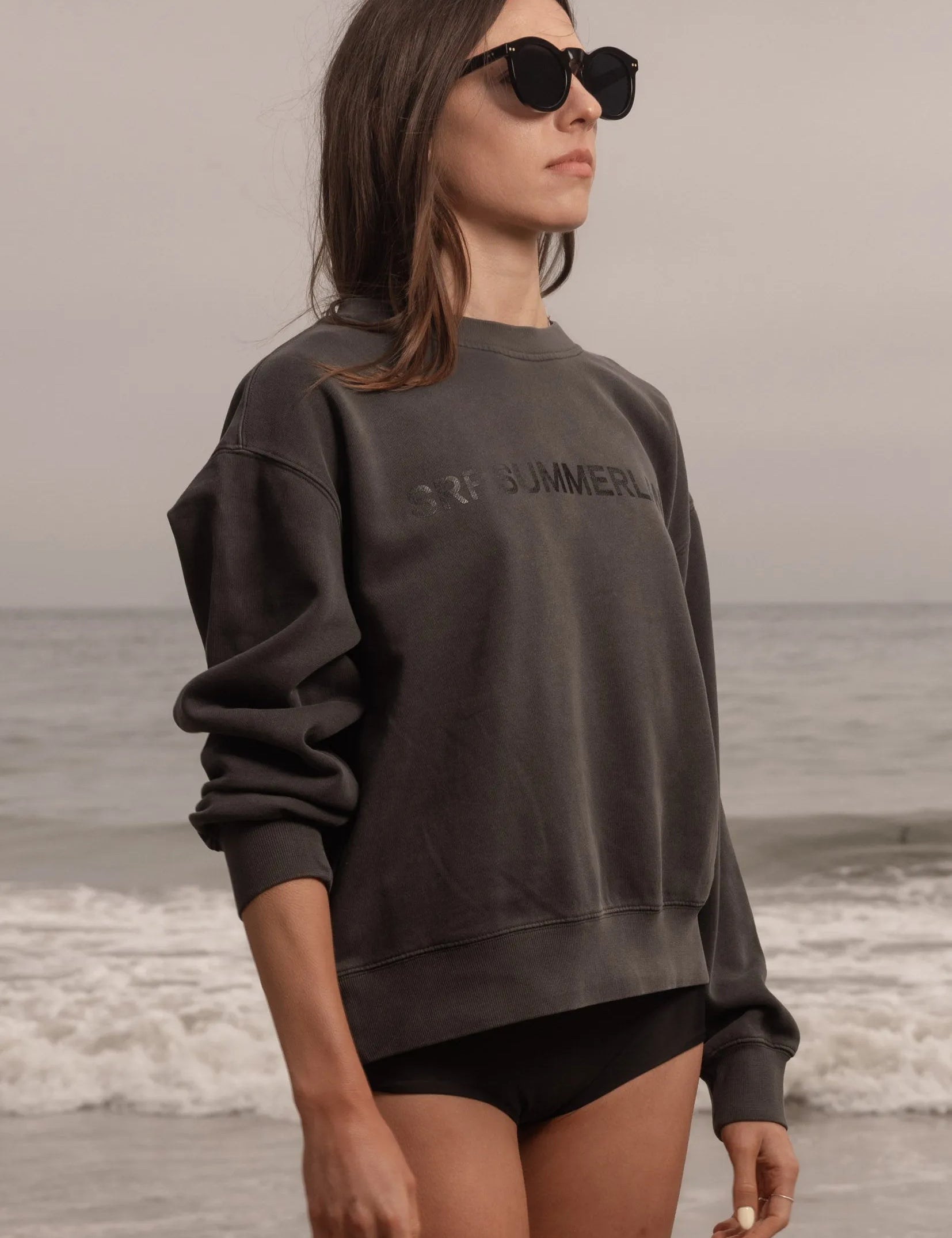 SRF SUMMERLAND Classic Crewneck - Faded Black - Heidi Merrick