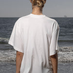 SRF LA Mustache Tee - Antique Cream on White - Heidi Merrick