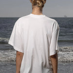 SRF LA Mustache Tee - Antique Cream on White - Heidi Merrick