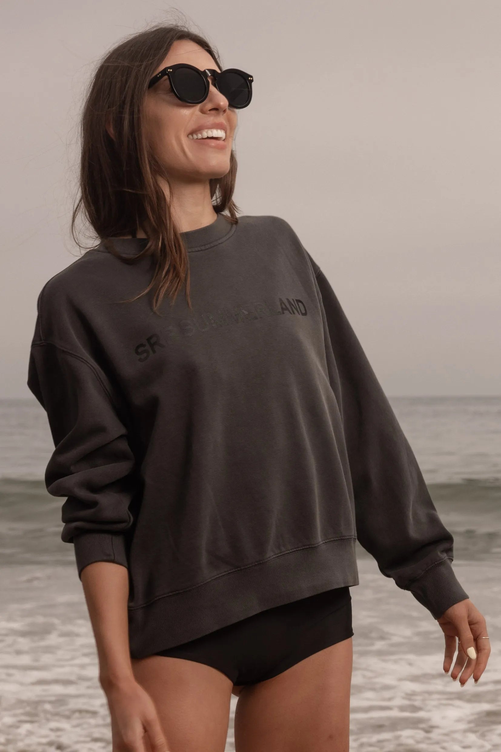 SRF SUMMERLAND Classic Crewneck - Faded Black - Heidi Merrick