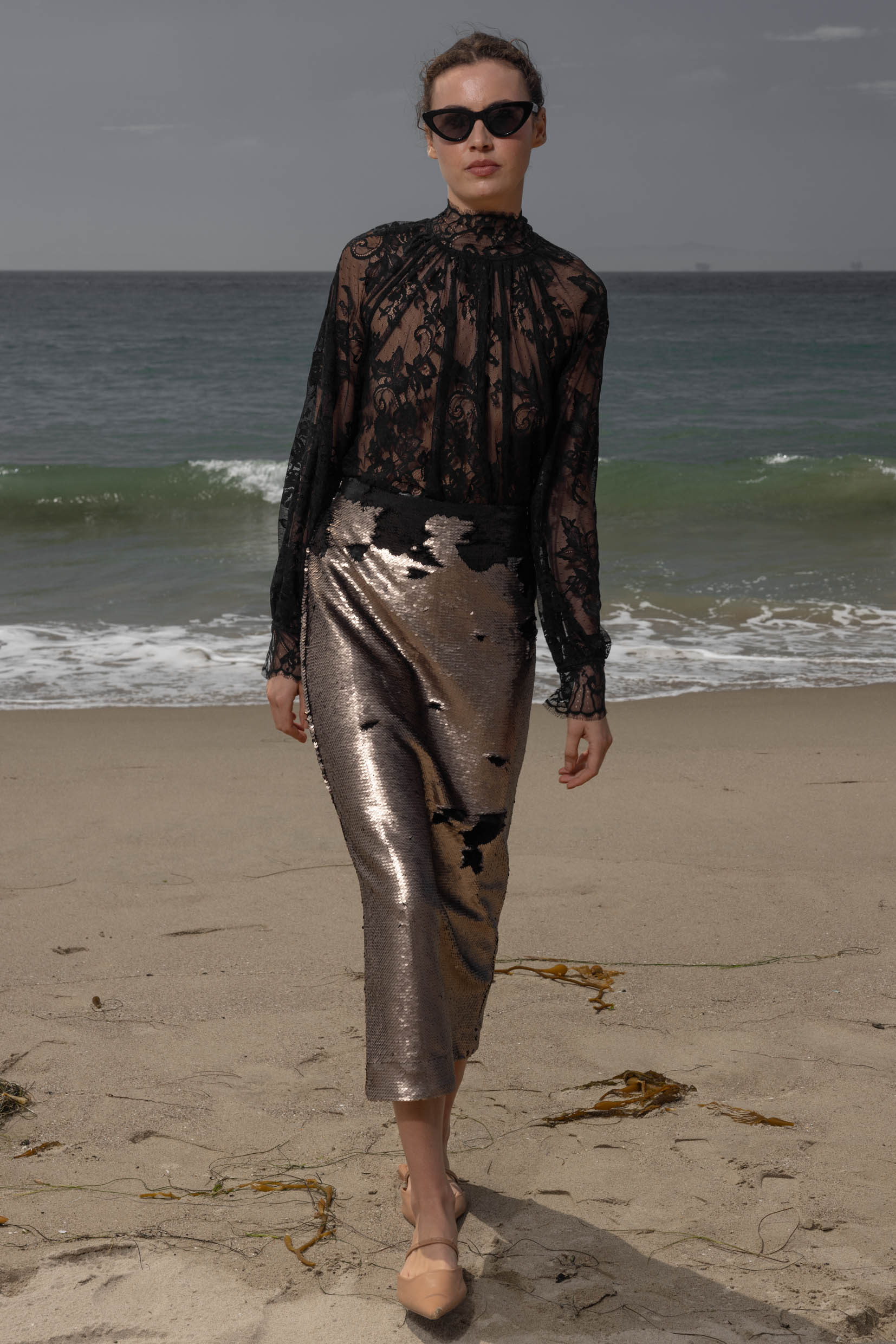 Missive Blouse - Noir Dentelle D'Alancon - Heidi Merrick