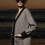 Fanny Cardigan - Ivory Houndstooth - Heidi Merrick