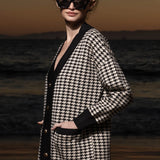 Fanny Cardigan - Ivory Houndstooth - Heidi Merrick