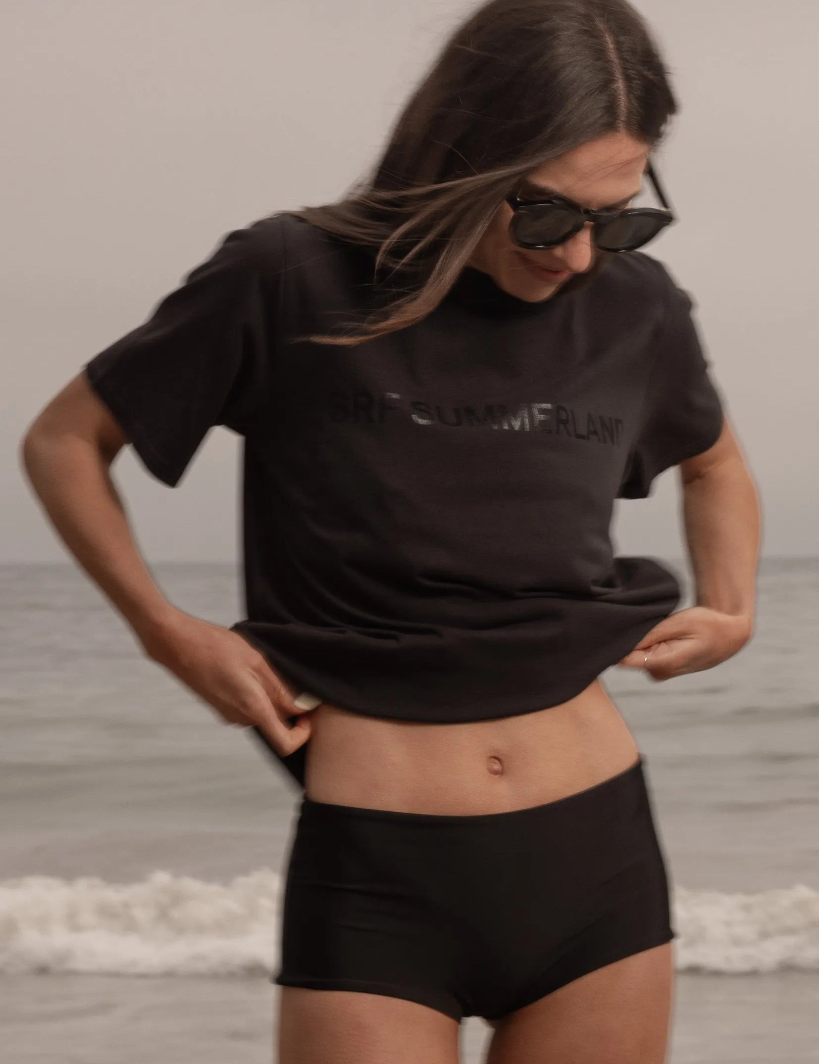 SRF SUMMERLAND Tee - Black on Black - Heidi Merrick