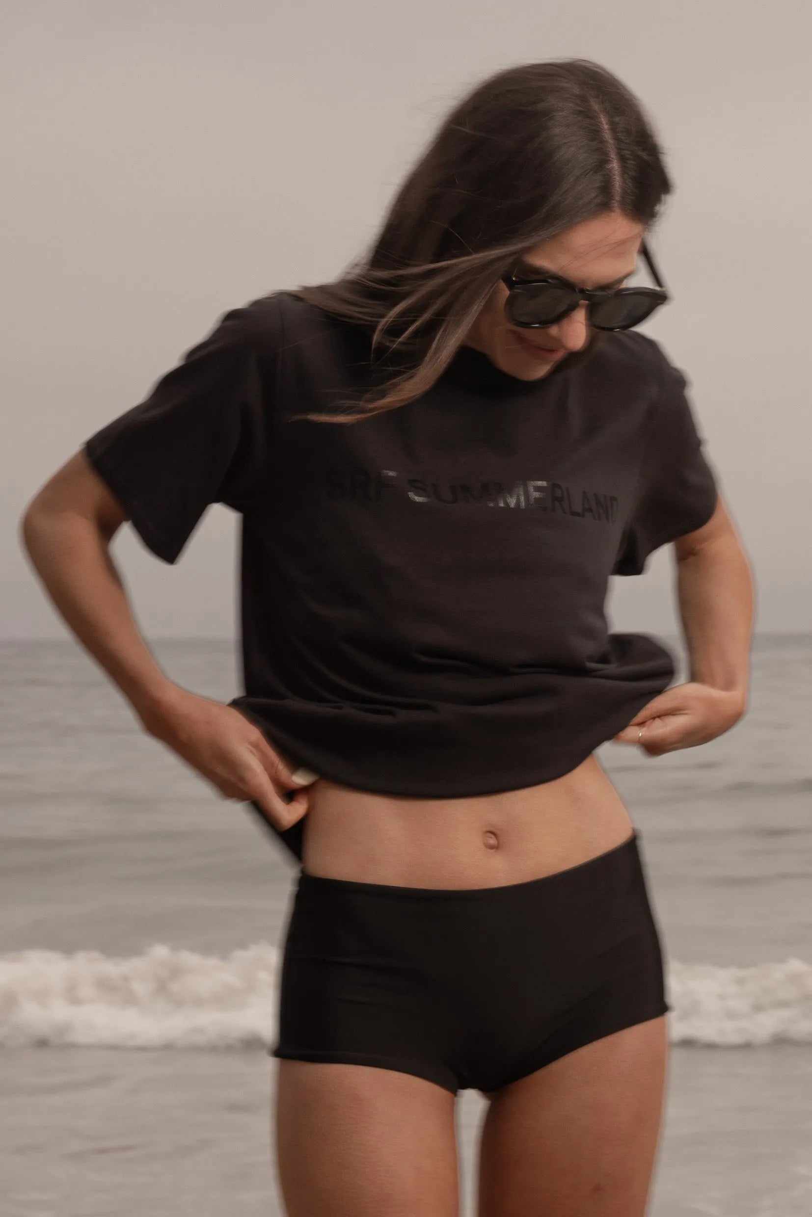 SRF SUMMERLAND Tee - Black on Black - Heidi Merrick