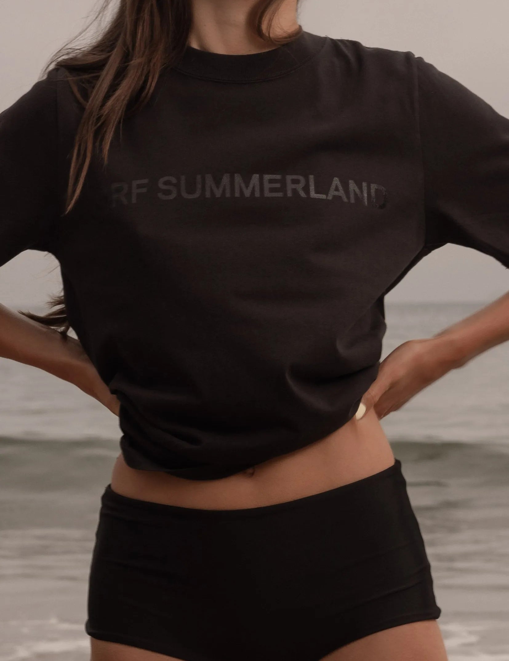 SRF SUMMERLAND Tee - Black on Black - Heidi Merrick