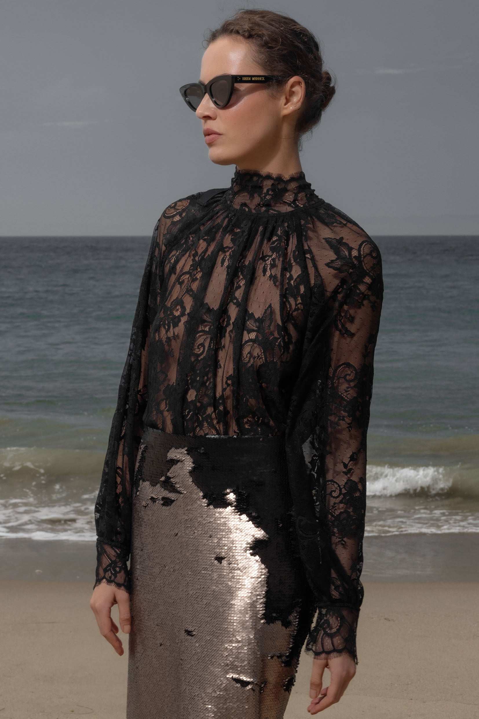 Missive Blouse - Noir Dentelle D'Alancon - Heidi Merrick