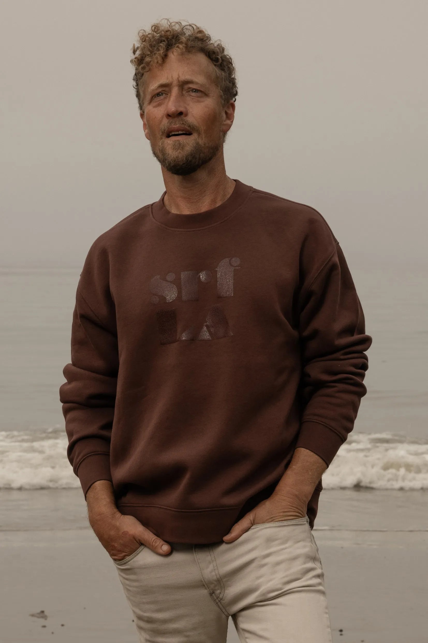 70's SRF LA Unisex Crewneck - Chocolate - Heidi Merrick