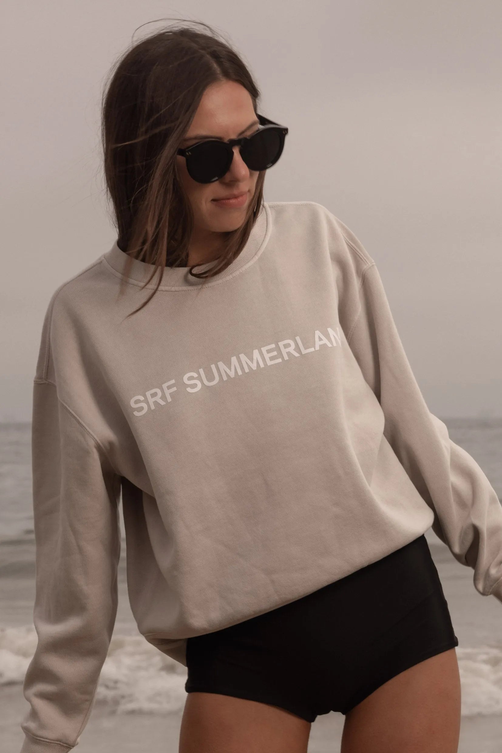 SRF SUMMERLAND Classic Crewneck - Faded Cream - Heidi Merrick