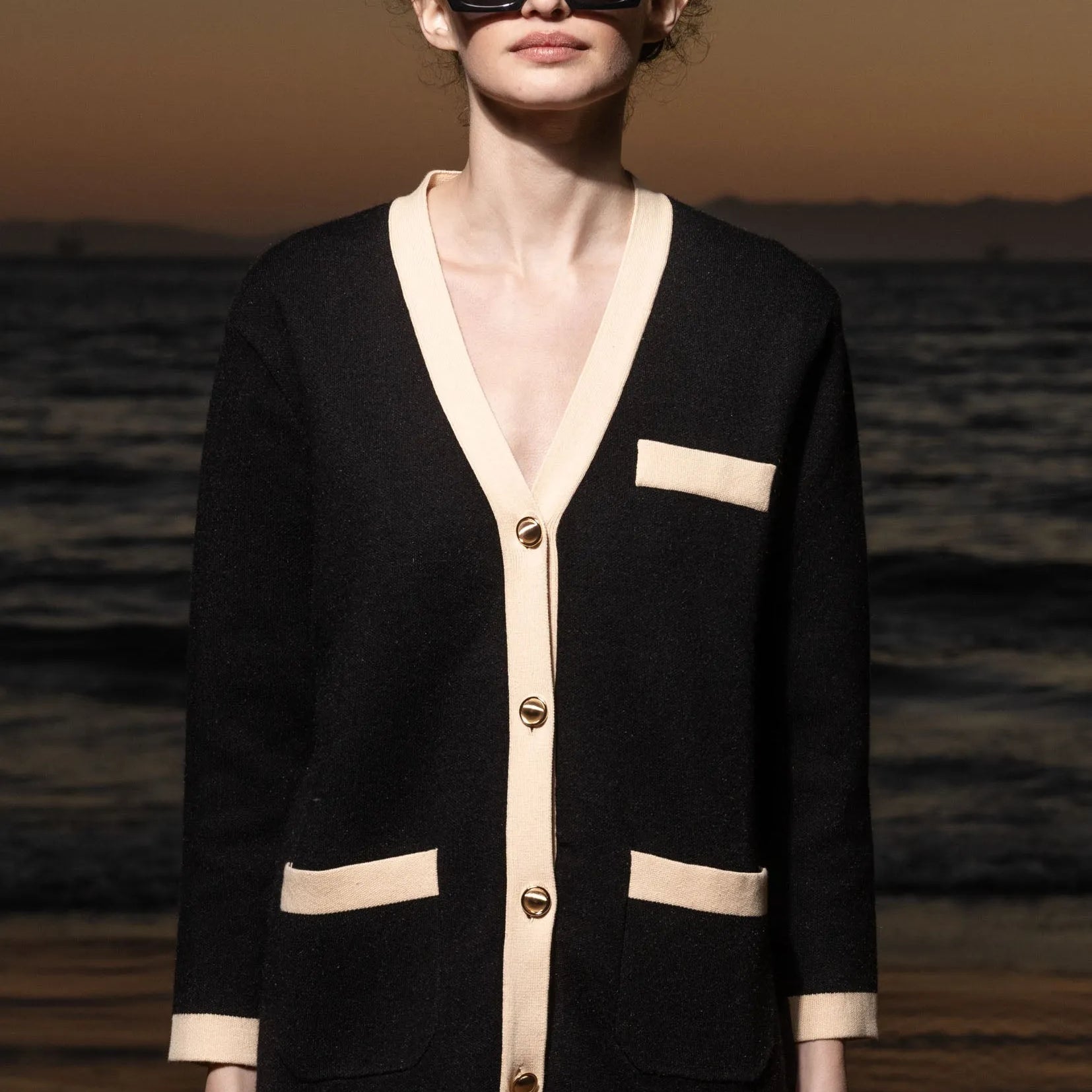 Finny Cardigan - Noir - Heidi Merrick