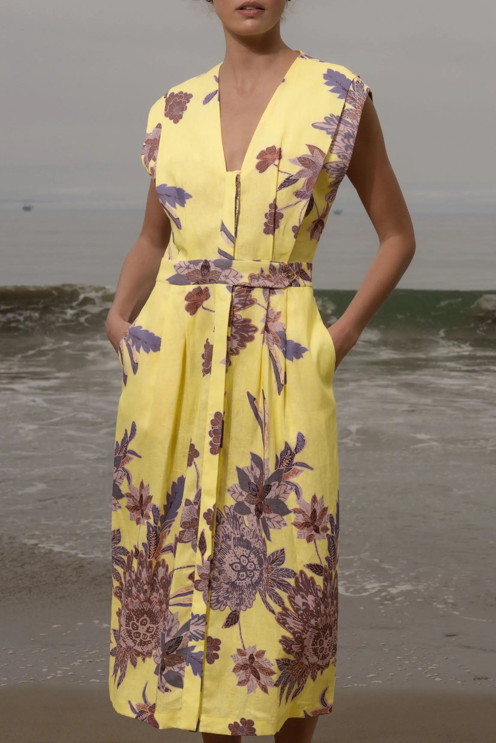 Azadeh Dress - Yellow Batik - Heidi Merrick
