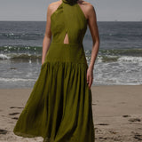 Ava Dress - Frog Tissue Linen - Heidi Merrick