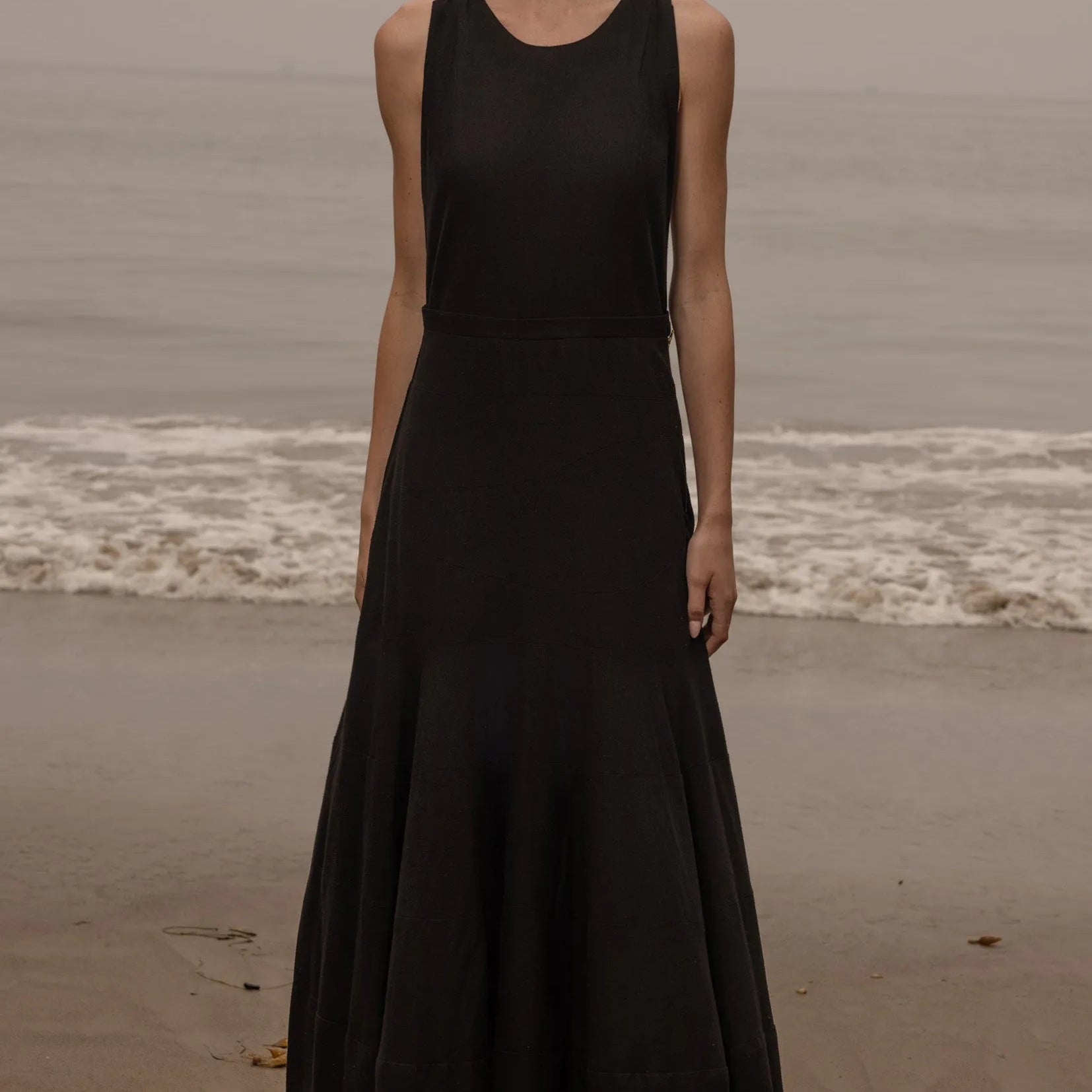 Windsor Gown - Noir Silk Noil - Heidi Merrick