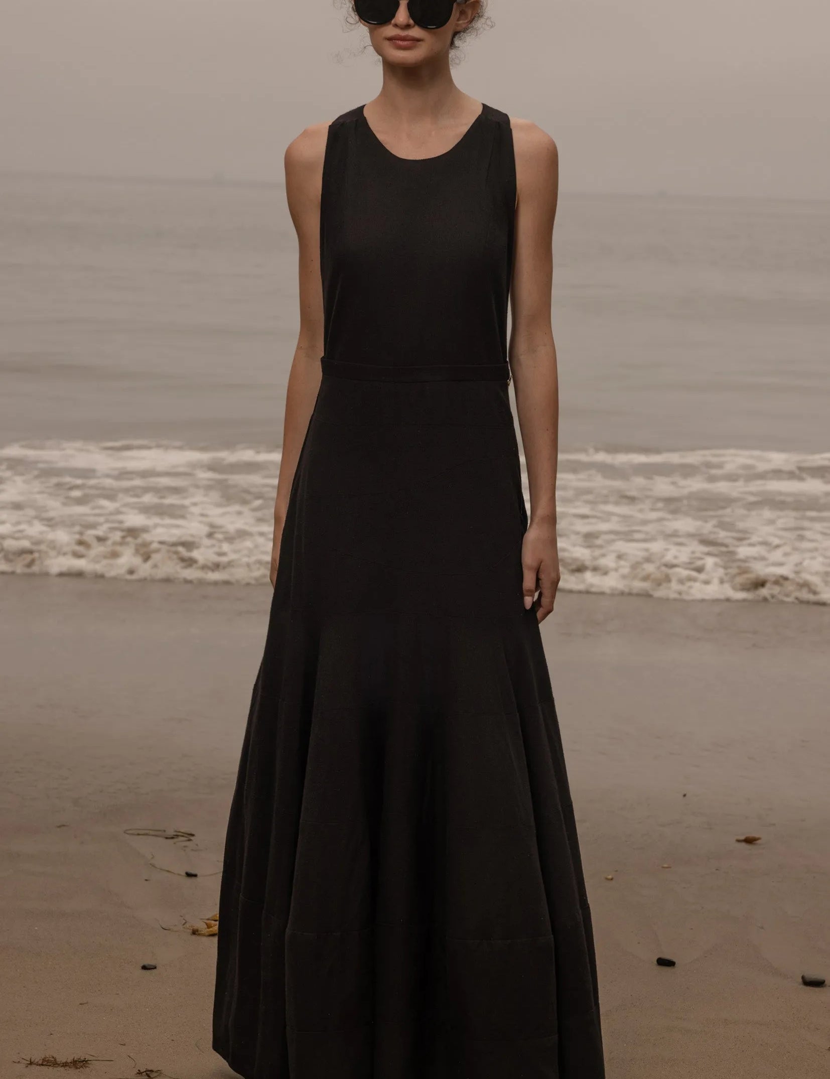 Windsor Gown - Noir Silk Noil - Heidi Merrick