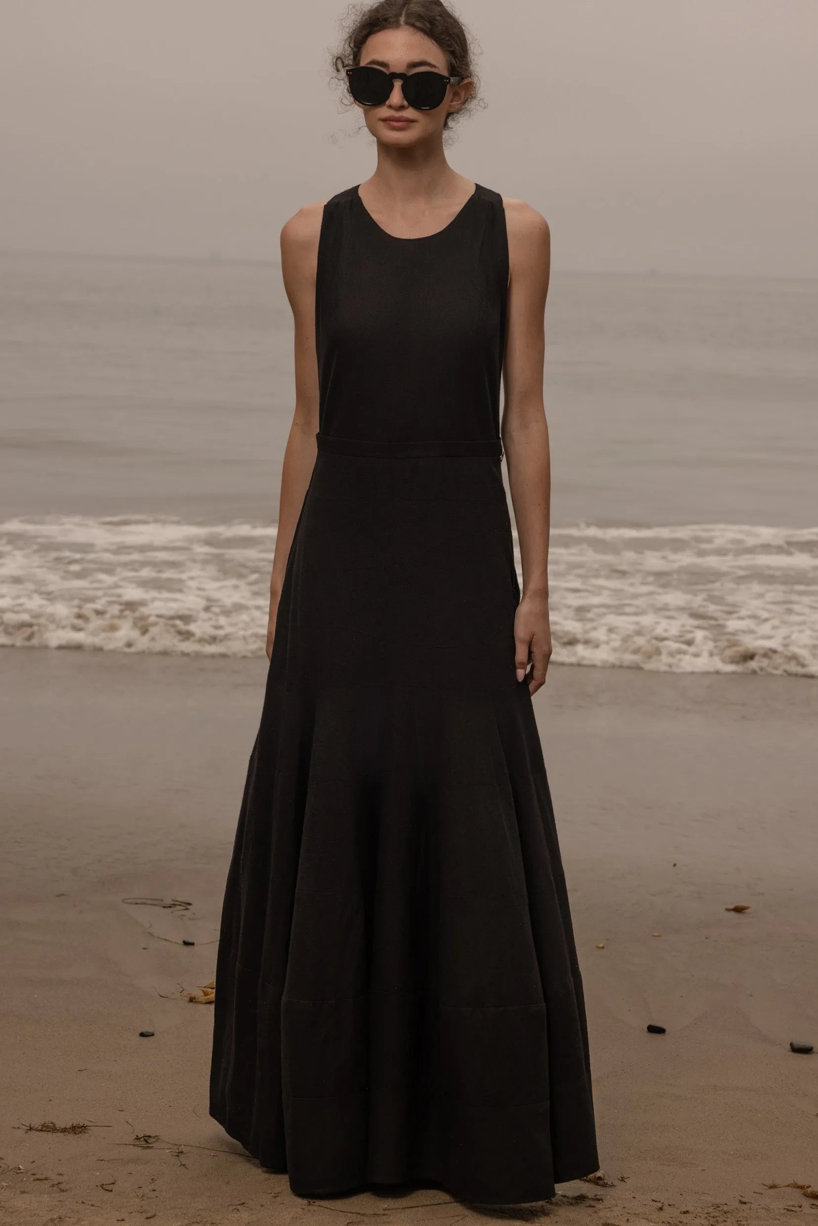 Windsor Gown - Noir Silk Noil - Heidi Merrick
