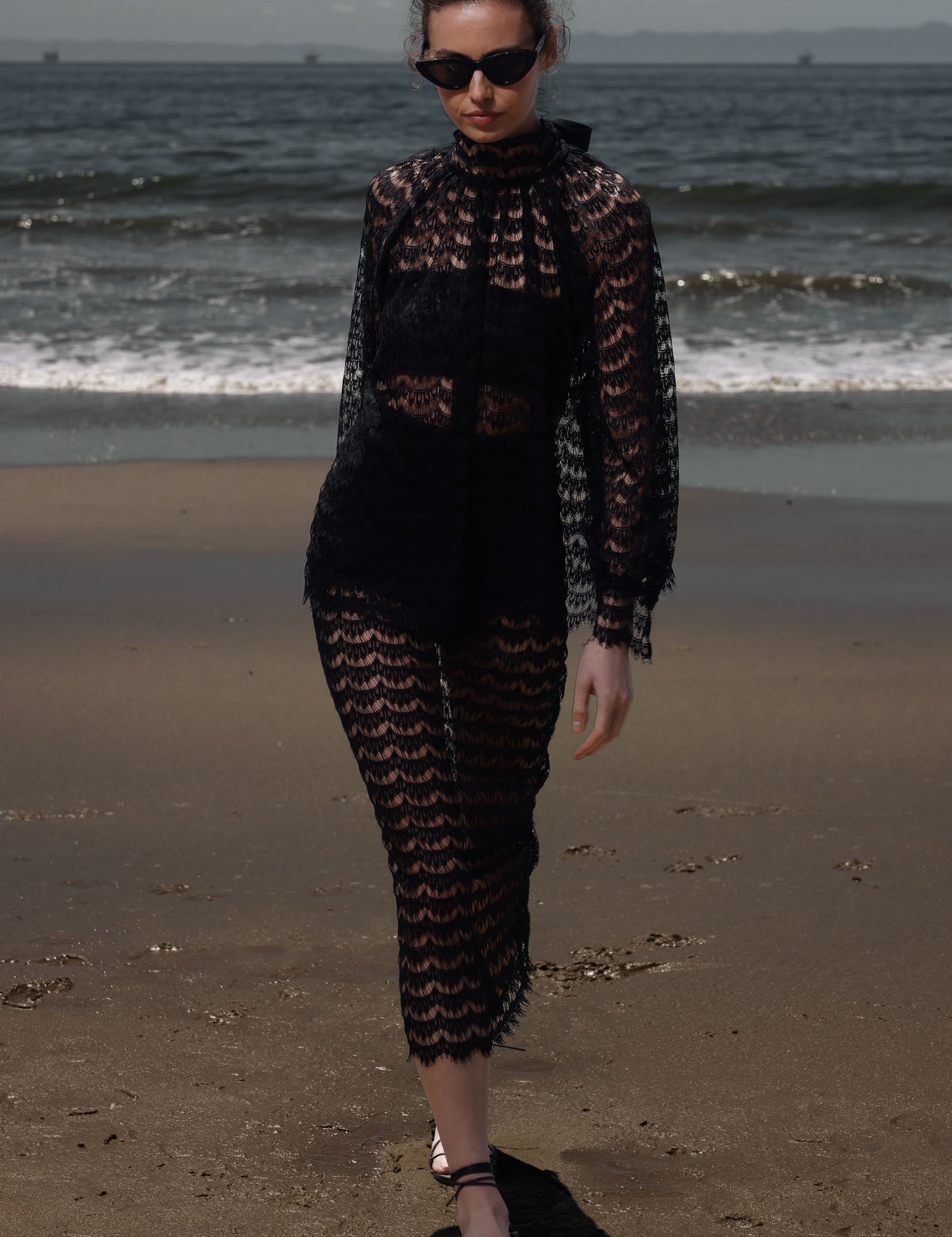 Tara Skirt - Eclipse Black Lace - Heidi Merrick