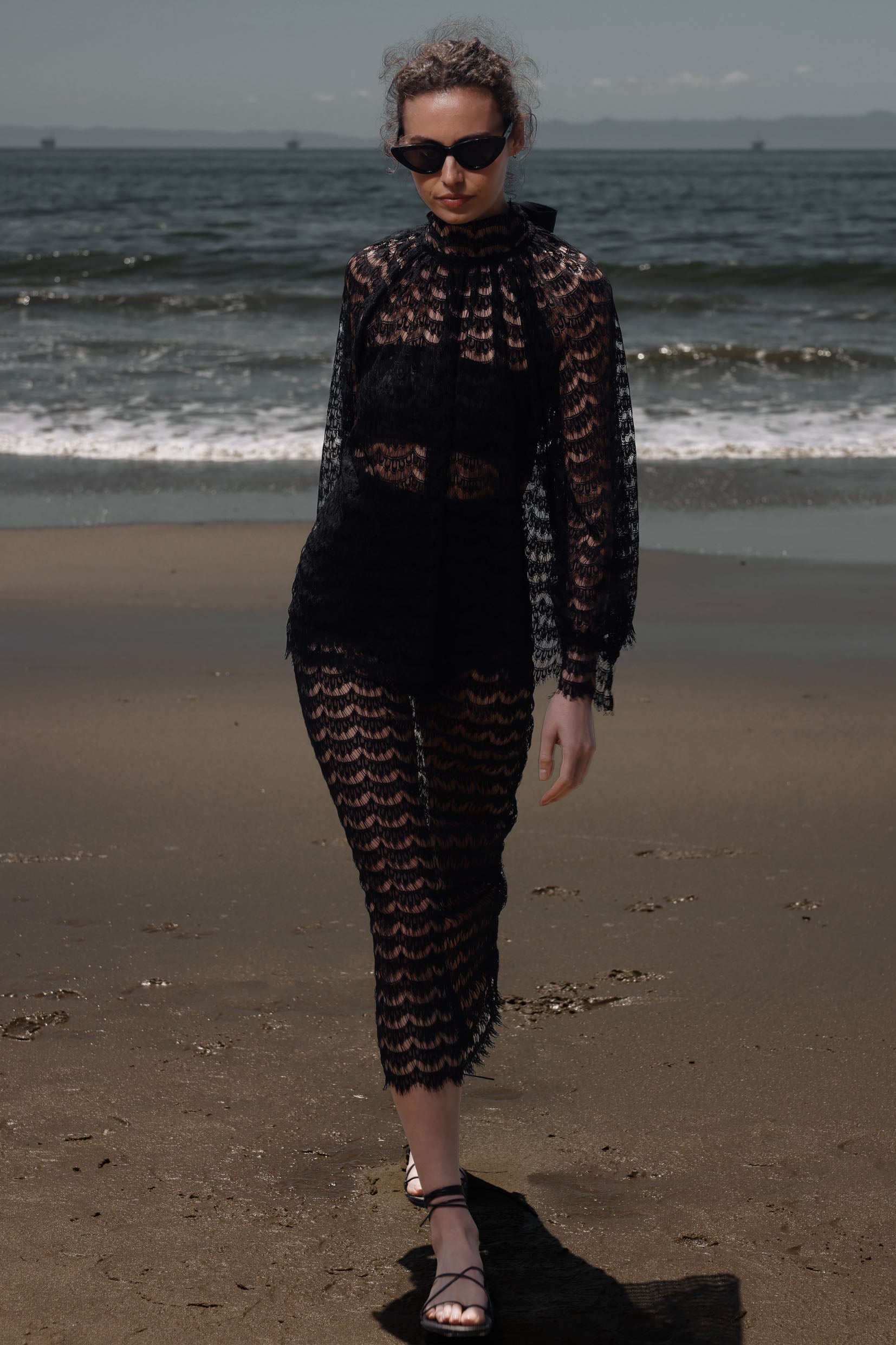 Tara Skirt - Eclipse Black Lace - Heidi Merrick