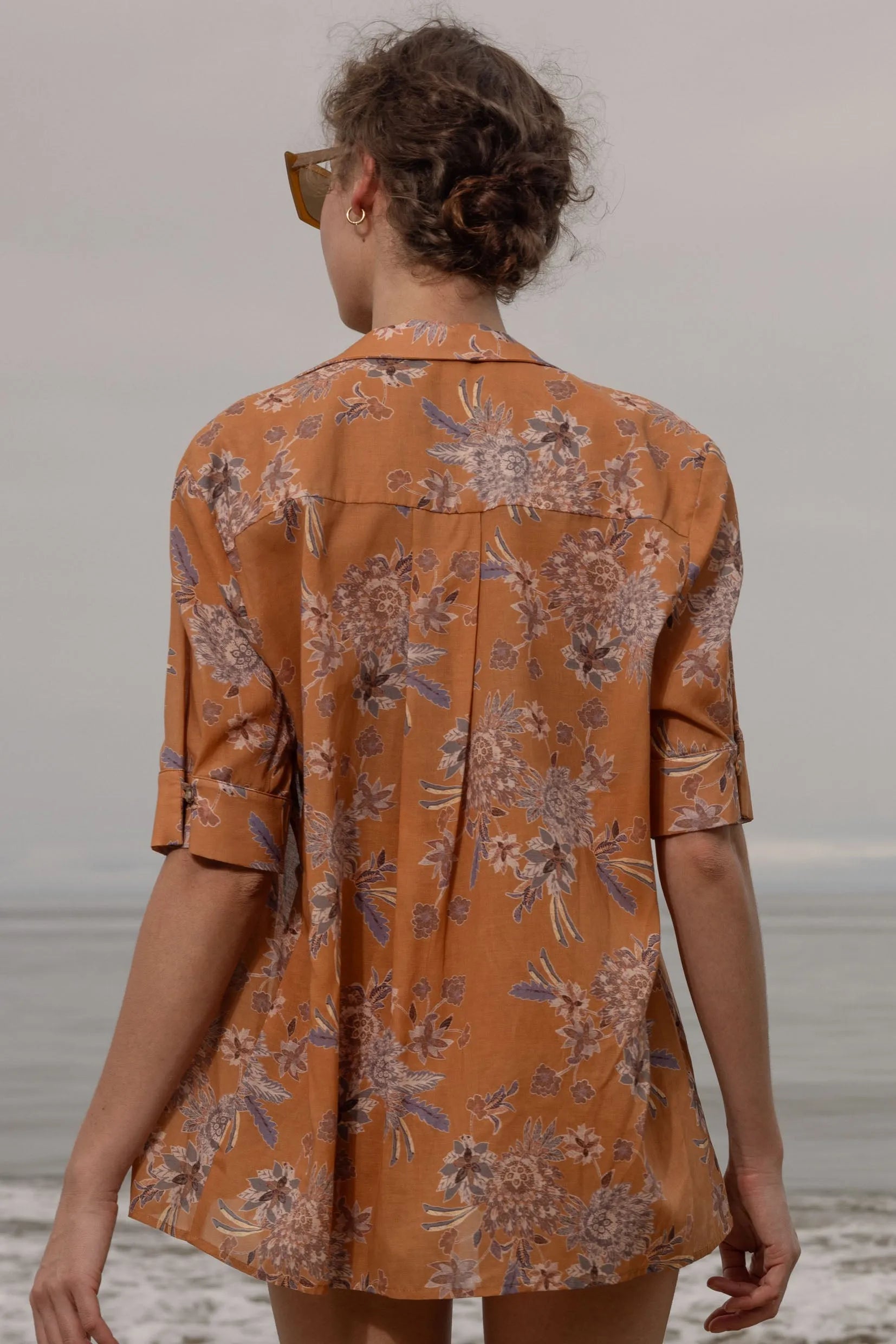 Bali Shirt - Orange Batik - Heidi Merrick