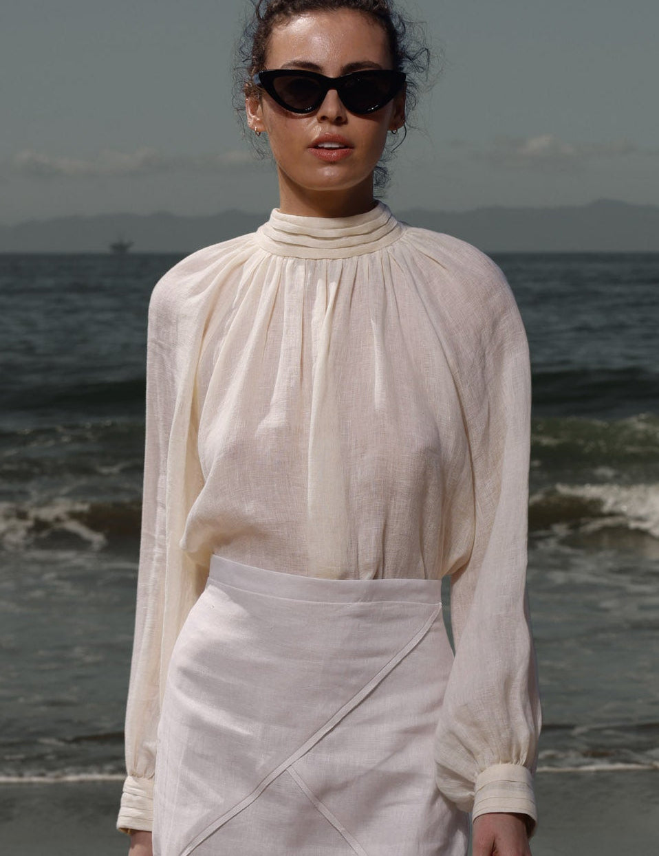 Verse Top - Ivory Tissue Linen - Heidi Merrick