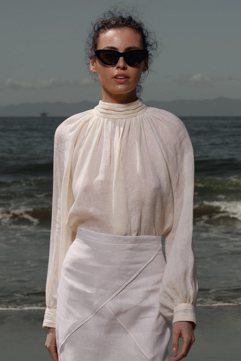 Verse Top - Ivory Tissue Linen - Heidi Merrick