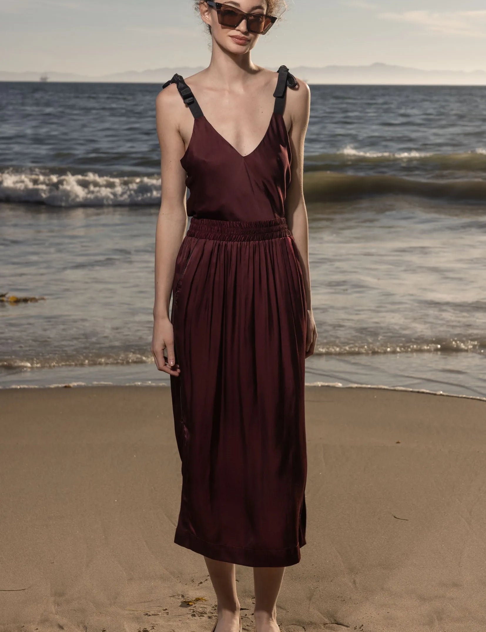 Maeve Skirt - Burgundy - Heidi Merrick
