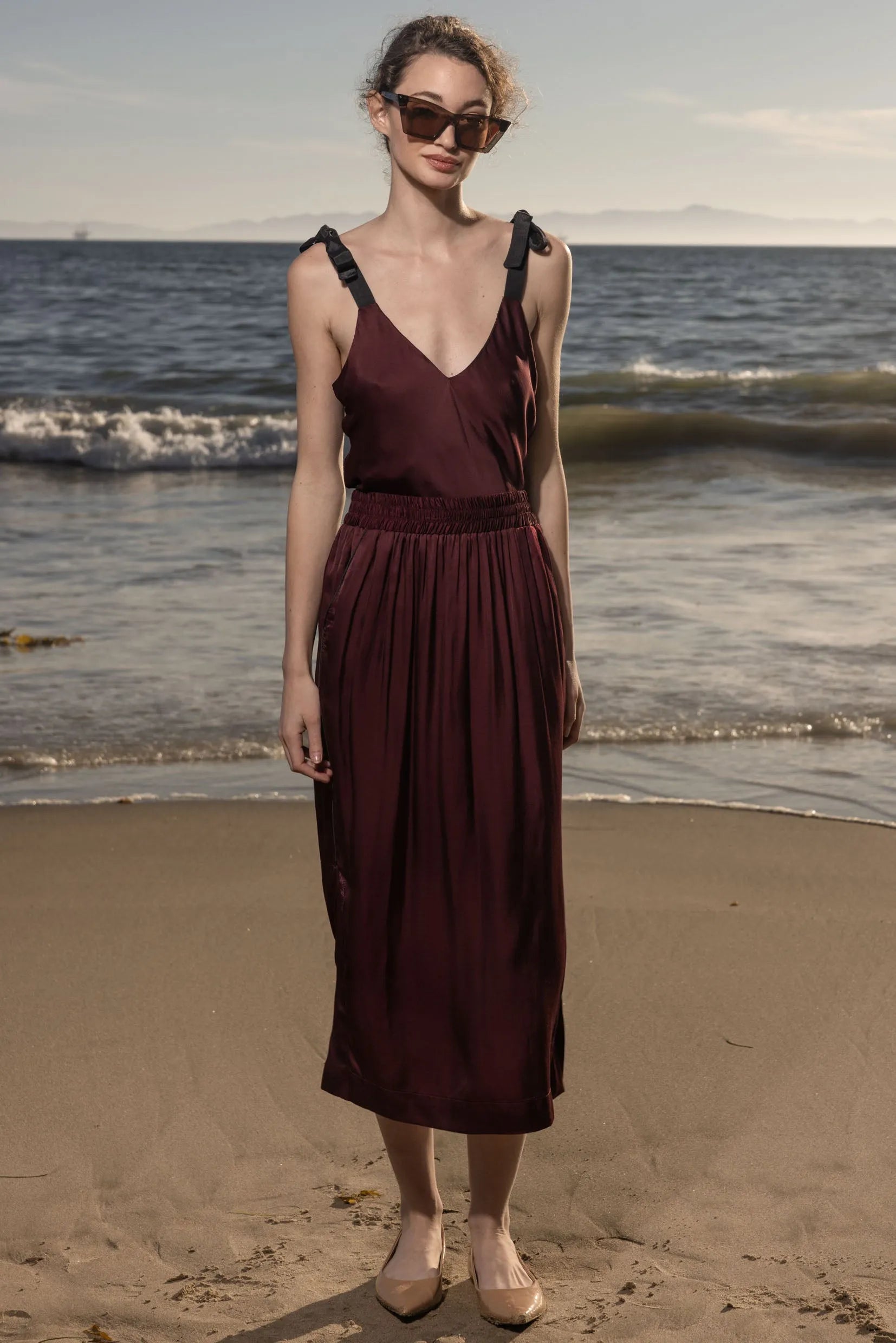 Maeve Skirt - Burgundy - Heidi Merrick