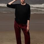 Serge Pant - Burgundy Moroccan Stripe - Heidi Merrick