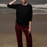 Serge Pant - Burgundy Moroccan Stripe - Heidi Merrick