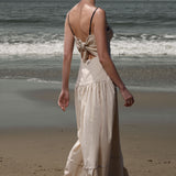 Garden Dress - Cream Ticking Stripe