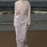 Geometry Skirt -Cream Linen - Heidi Merrick